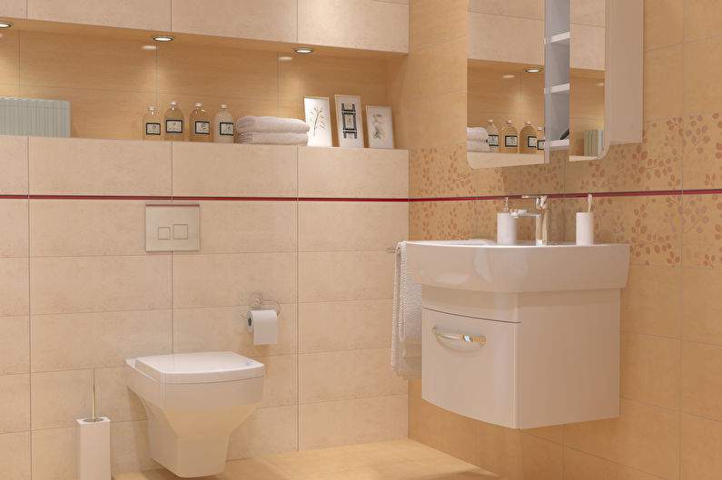 Design estreito de banheiro - sistemas de armazenamento