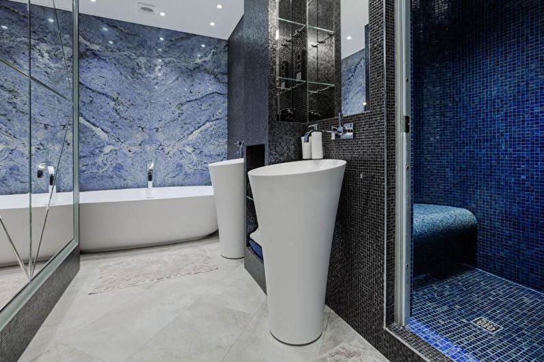 Niebieska łazienka - projektowanie wnętrz 2021
