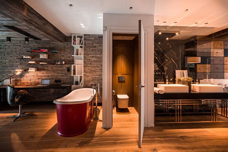 Red Bathroom - Interior Design 2021