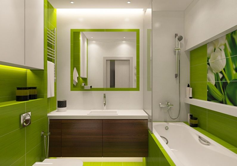 Kúpeľňa 4 m2 v modernom štýle - interiérový dizajn