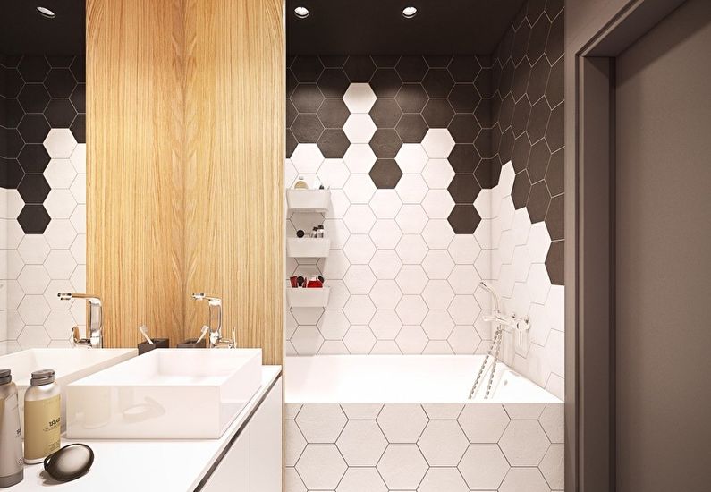Kúpeľňa 4 m2 v štýle minimalizmu - interiérový dizajn