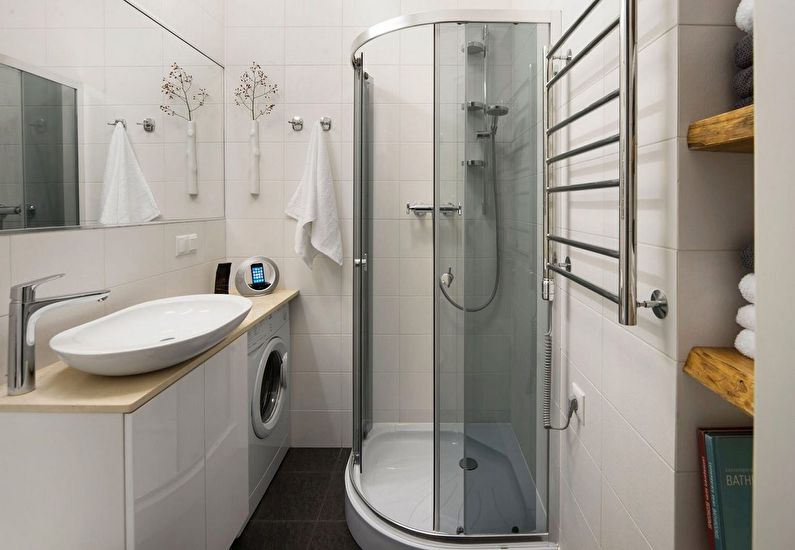 Inredning av ett badrum 4 kvm. med dusch - foto