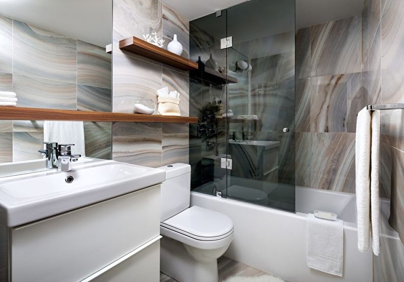 Interiérový dizajn kúpeľne 4 m2 - Foto