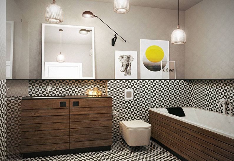 Interiérový dizajn kúpeľne 4 m2 - Foto