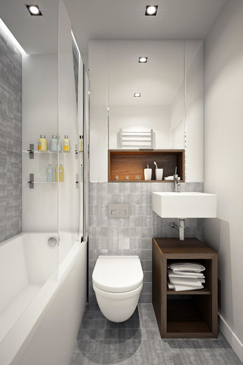 עיצוב פנים של חדר אמבטיה 4 מ