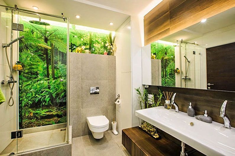 Casa de banho 6 m² estilo ecológico - design de interiores