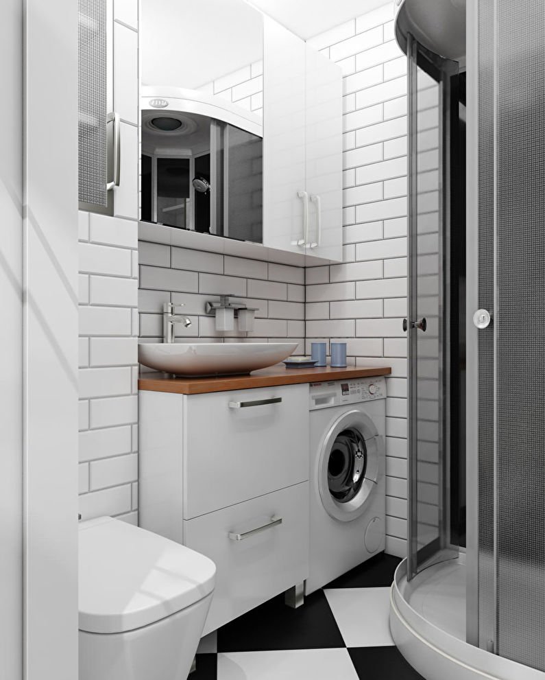 Σχεδιασμός μπάνιου στο Χρουστσόφ - σκανδιναβικό εσωτερικό στυλ