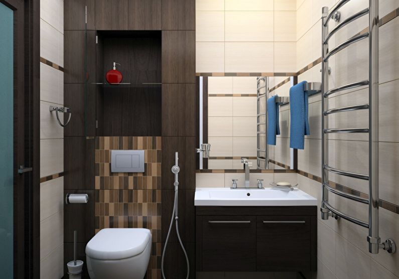 Diseño de baño en Jruschov: lavabo e inodoro