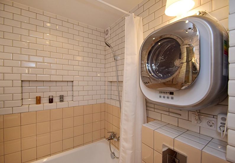 Proiectare baie în Hrușciov - mașină de spălat