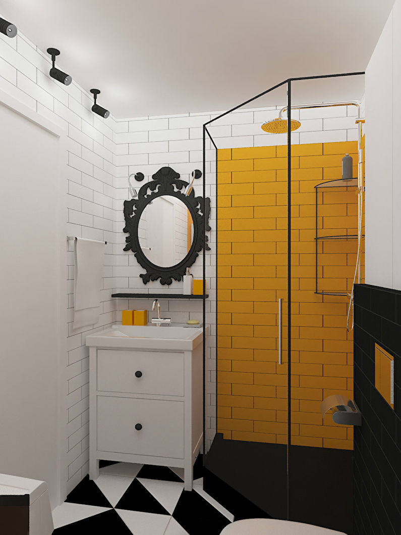 Diseño de interiores de baño en Jruschov.