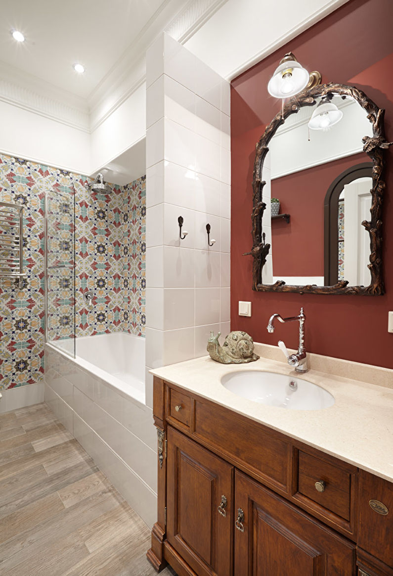 Interiérový dizajn kúpeľne v štýle Provence - foto