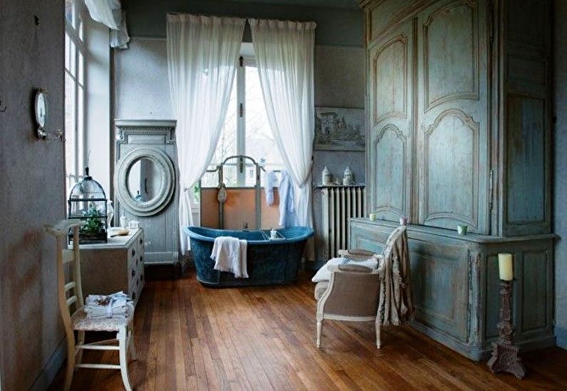Interiérový dizajn kúpeľne v štýle Provence - foto