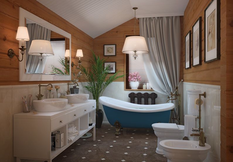 Oblikovanje kopalnice v slogu Provence - Vodovod