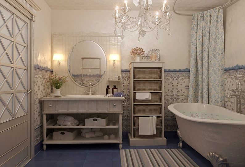 Projeto de banheiro em estilo provençal - Móveis
