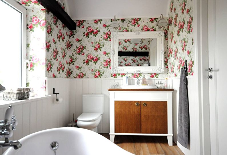 Kúpeľňový dizajn v štýle Provence (55 fotografií)