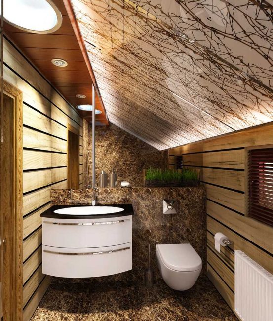 A impermeabilização é uma etapa obrigatória no acabamento de uma casa de banho em casa de madeira.