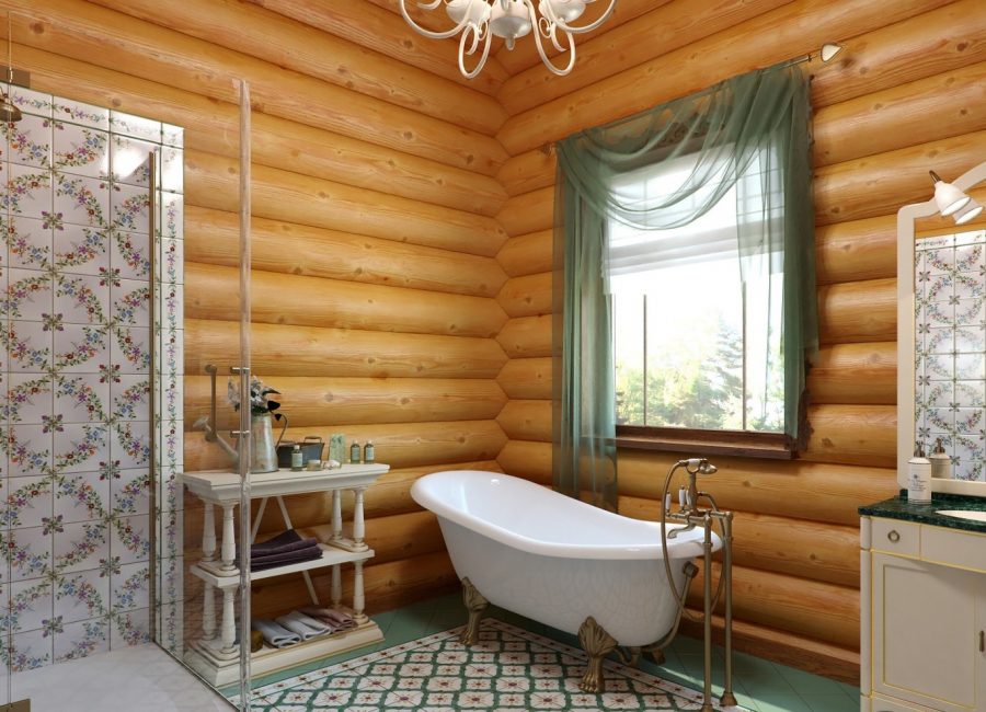 A umidade no banheiro é um dos principais problemas das casas de madeira.