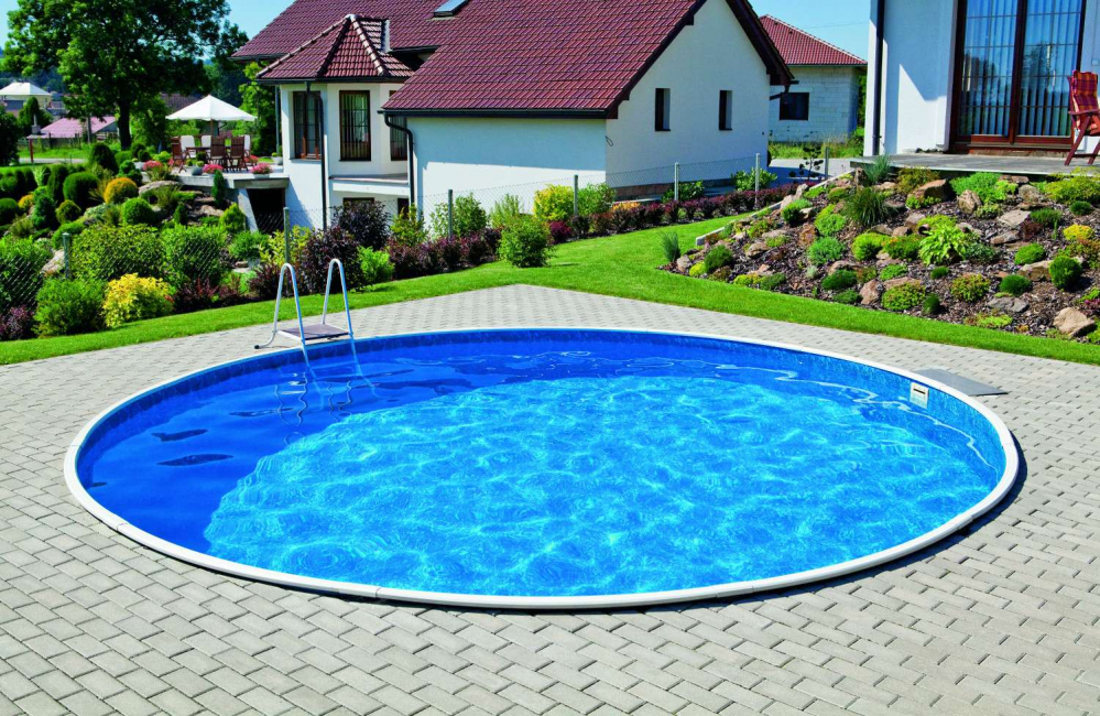 Mrazuvzdorný bazén s okrúhlym rámom