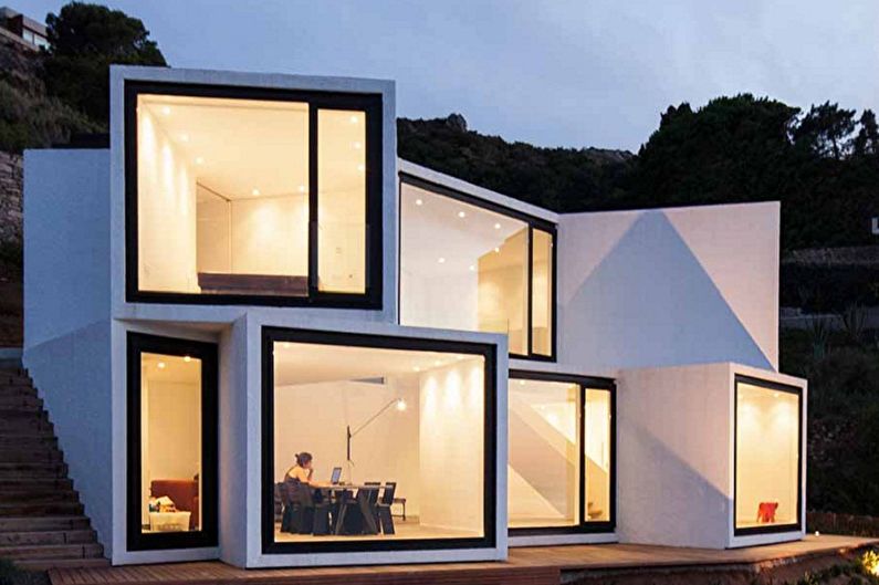 Σπίτια υψηλής τεχνολογίας-Υψηλής τεχνολογίας με γεωμετρική αρχιτεκτονική