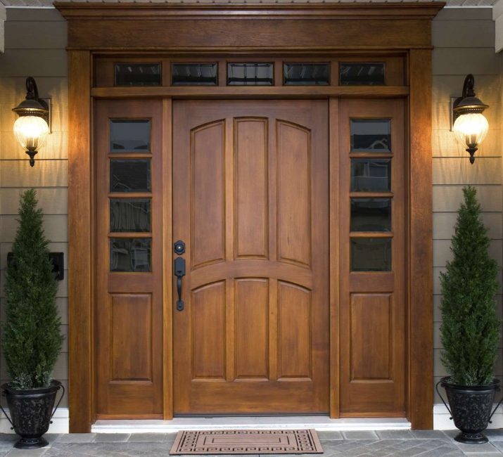 Para las puertas de entrada, se utilizan estructuras de paneles o una matriz sólida.