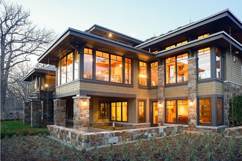 Moderné projekty dvojpodlažných domov-Dvojpodlažný dom s panoramatickými oknami