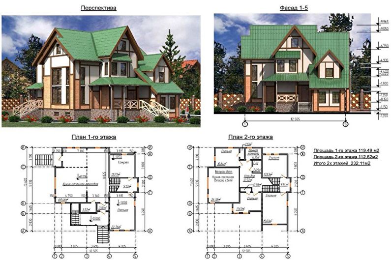 Ideer for utformingen av et to-etasjers hus