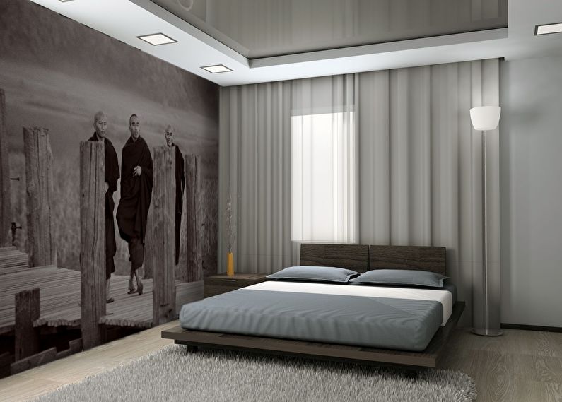 Dvostopenjski raztegljivi stropi v spalnici