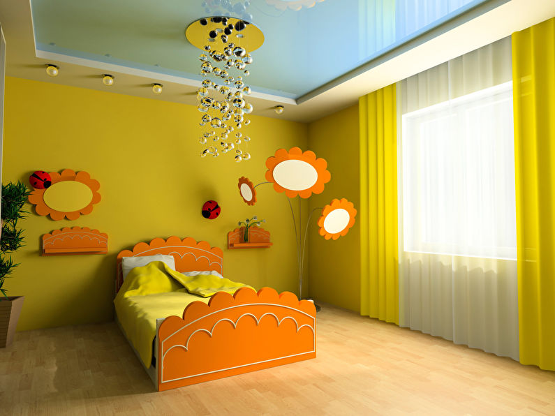 Dvojúrovňové napínacie stropy v detskej izbe