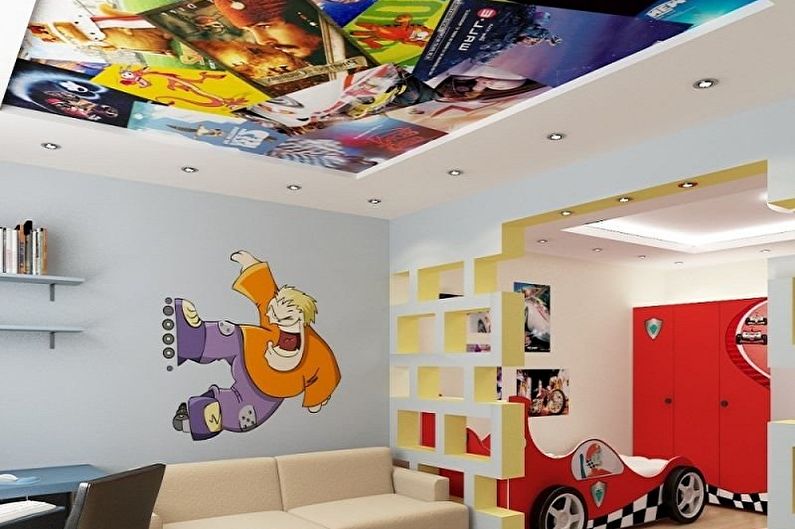 Οροφή γυψοσανίδας διπλής όψης στο παιδικό δωμάτιο