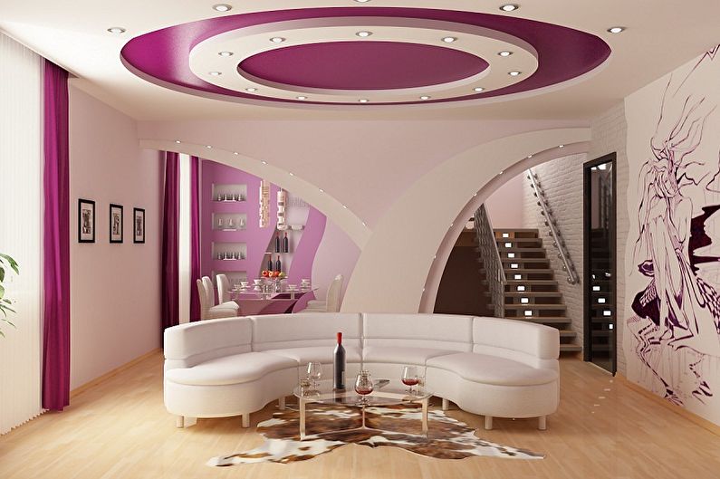 Duplexné sadrokartónové stropy - dekorácie a povrchové úpravy