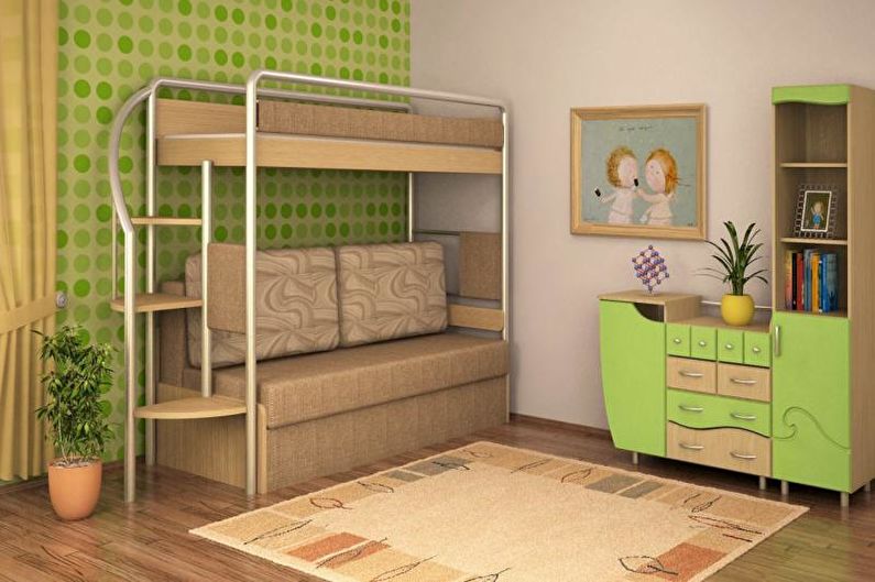 מיטת קומותיים עם ספה - צילום