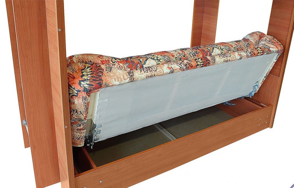 Rozkładana sofa w konstrukcji łóżka piętrowego