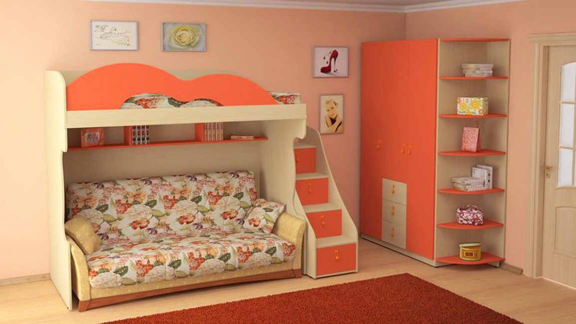 Łóżko konstrukcyjne w małym pokoju