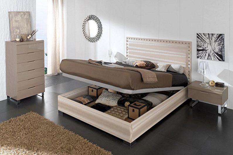 Vrste zakonskih postelj po zasnovi - zakonska postelja z dvižnim mehanizmom
