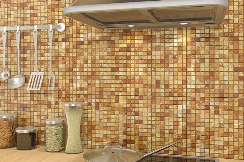 Zasnova kuhinjskega predpasnika iz mozaika - izberite barvo