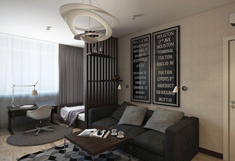 Design de interiores da sala de estar em Khrushchev - foto