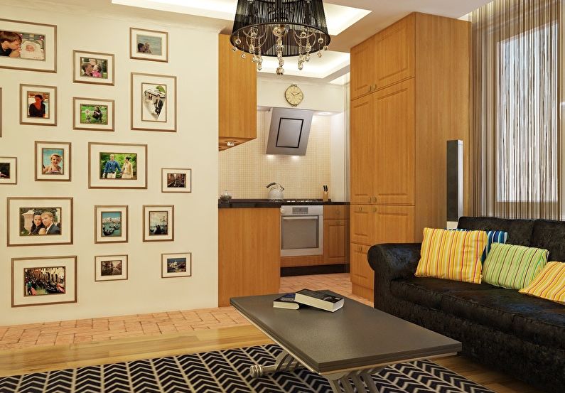 Design de interiores da sala de estar em Khrushchev - foto