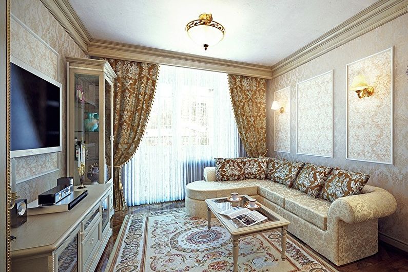 Wystrój salonu w stylu klasycznym - zdjęcie
