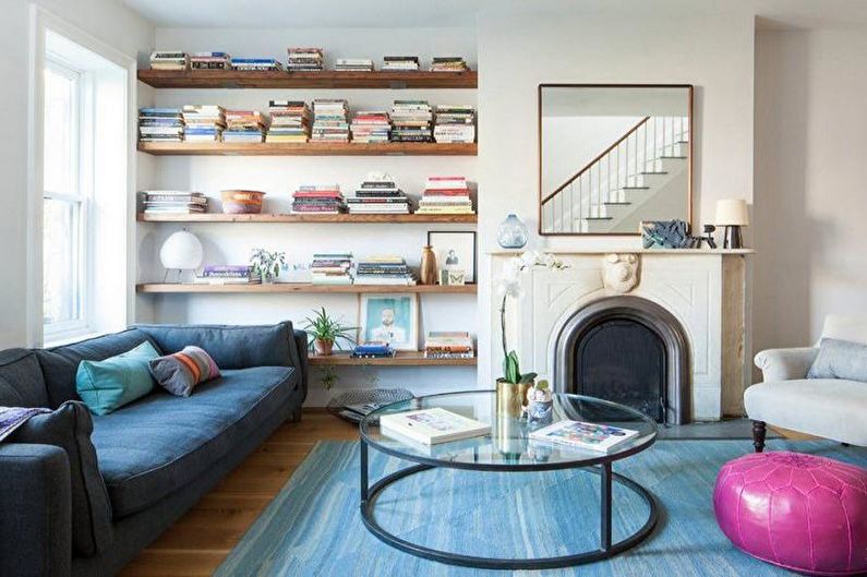 Design de sala de estar em estilo escandinavo - Móveis