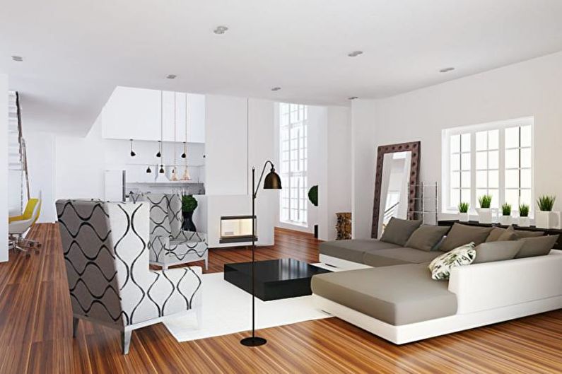 Design de interiores de sala de estar em estilo escandinavo - foto