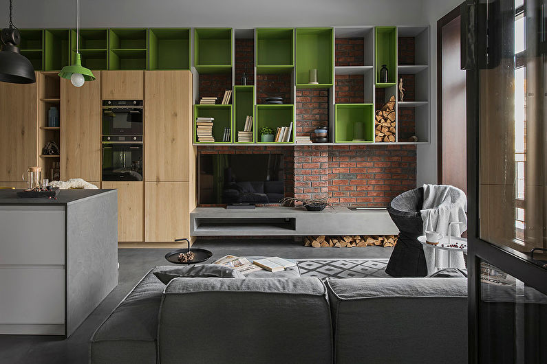Olive Loft Living Room - Interiørdesign