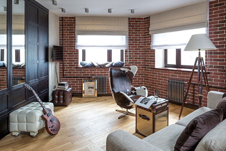 Loft Style Living Room Design - Gulvfinish