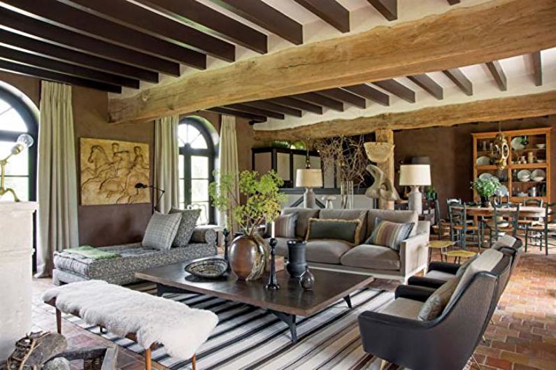 Design cameră de zi în stil Provence - Decor de tavan