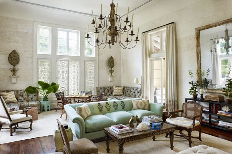 Camera de zi în stil Provence în culori pastelate - Design interior