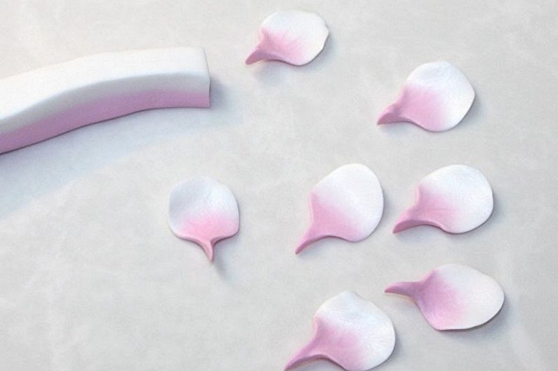 DIY studené porcelánové remeslá pre začiatočníkov - kvety Sakura