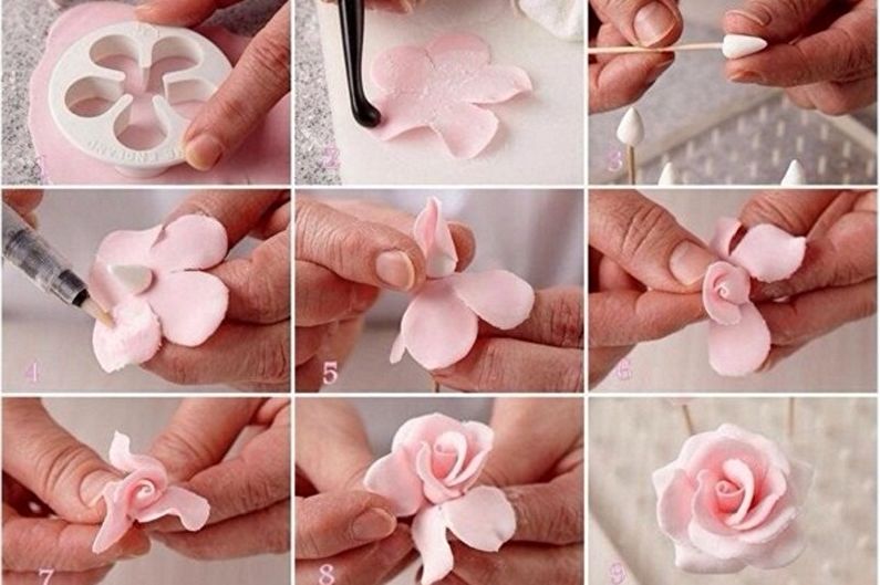 DIY studené porcelánové remeslá pre začiatočníkov - ruže