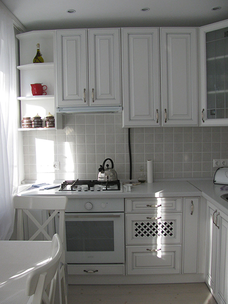 Interiérový dizajn kuchyne v Chruščove