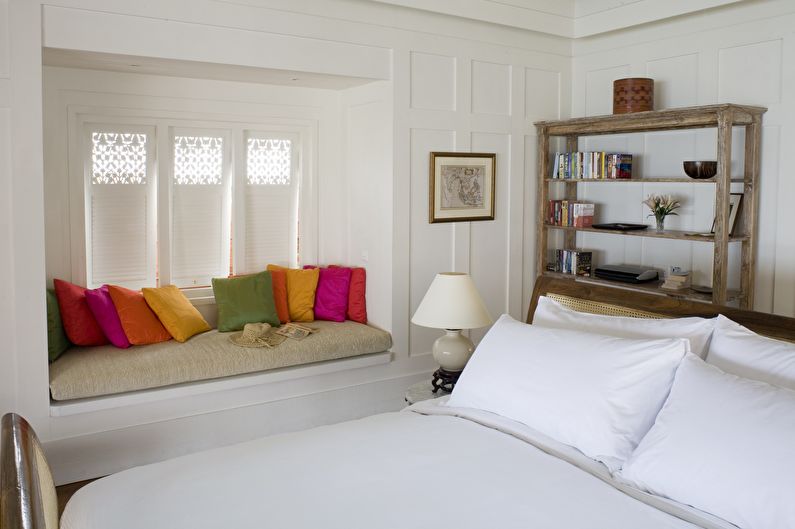 Interiørdesign av et soverom på 12 kvm. - farge palett