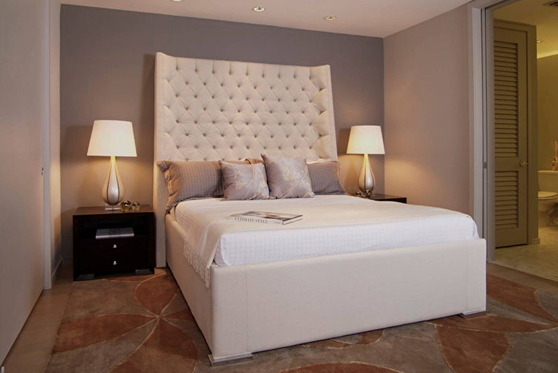 Interiørdesign av et soverom på 12 kvm. - Foto