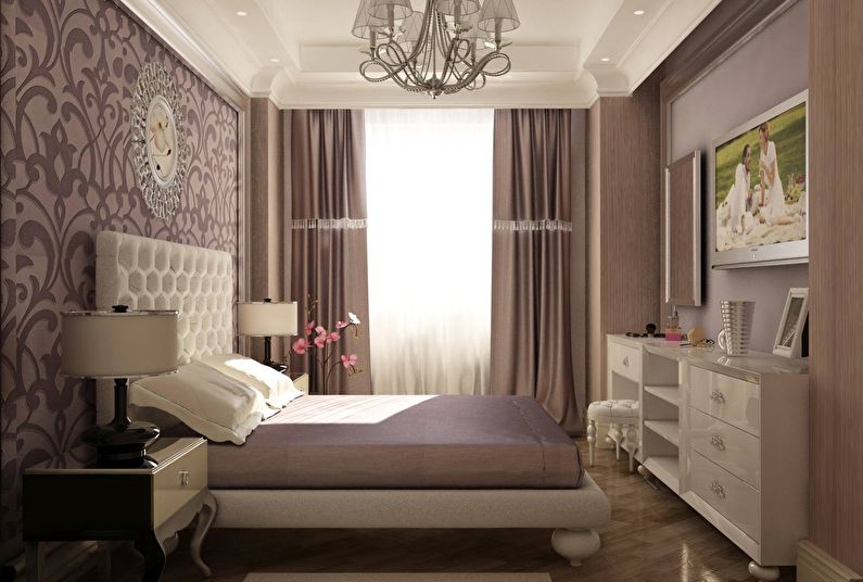 Oblikovanje spalnice 12 m2 v klasičnem slogu